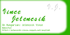 vince jelencsik business card